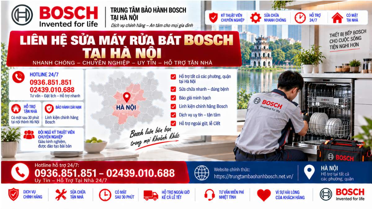 Liên Hệ Sửa Máy Rửa Bát Bosch Tại Hà Nội Website chính thức: https://trungtambaohanhbosch.net.vn/