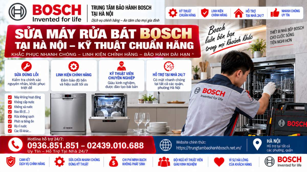 Sửa Máy Rửa Bát Bosch Tại Hà Nội - Kỹ Thuật Chuẩn Hãng Website chính thức: https://trungtambaohanhbosch.net.vn/