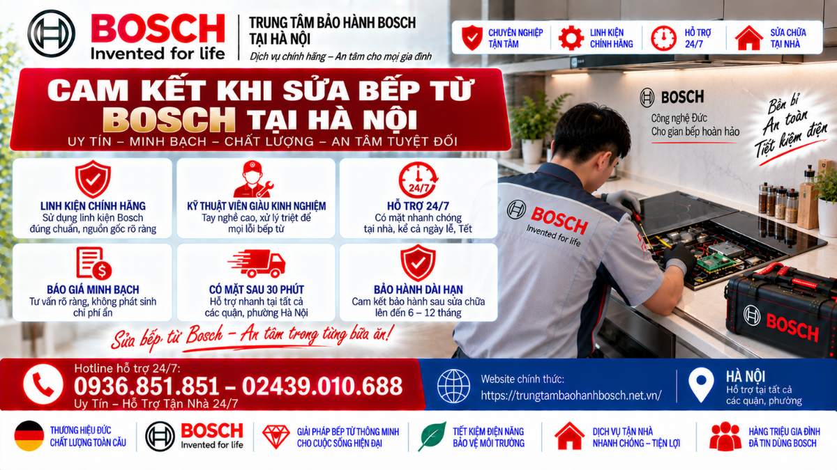 Cam Kết Khi Sửa Bếp Từ Bosch Tại Hà Nội Website chính thức: https://trungtambaohanhbosch.net.vn/