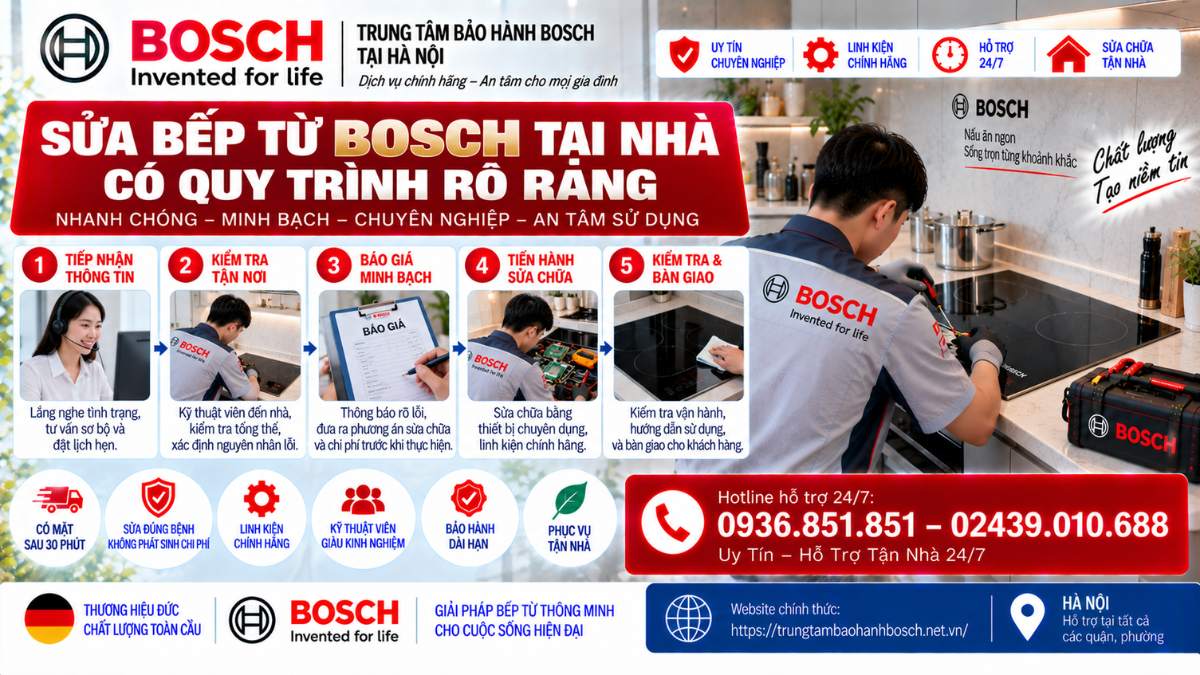 Sửa Bếp Từ Bosch Tại Nhà Có Quy Trình Rõ Ràng Website chính thức: https://trungtambaohanhbosch.net.vn/