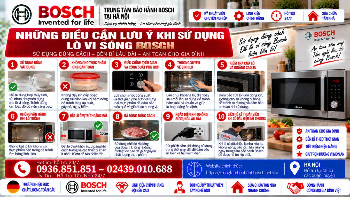 Những Điều Cần Lưu Ý Khi Sử Dụng Lò Vi Sóng Bosch Website chính thức: https://trungtambaohanhbosch.net.vn/