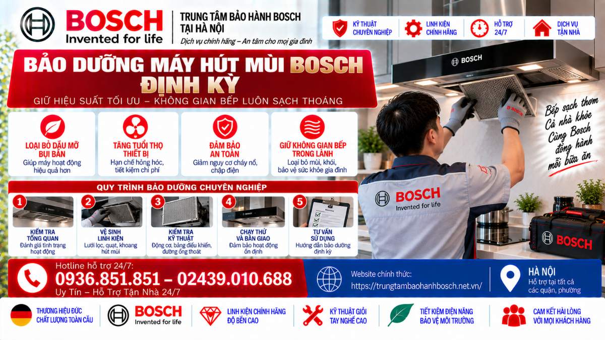 Bảo Dưỡng Máy Hút Mùi Bosch Định Kỳ Website chính thức: https://trungtambaohanhbosch.net.vn/