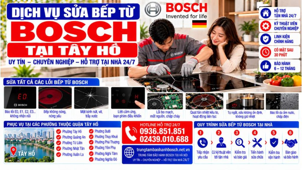 Dịch vụ sửa bếp từ Bosch tại Tây Hồ Website: trungtambaohanhbosch.net.vn