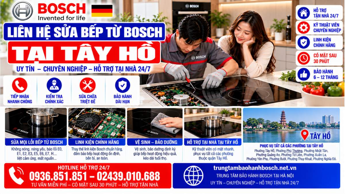 Liên hệ sửa bếp từ Bosch tại Tây Hồ Website: trungtambaohanhbosch.net.vn