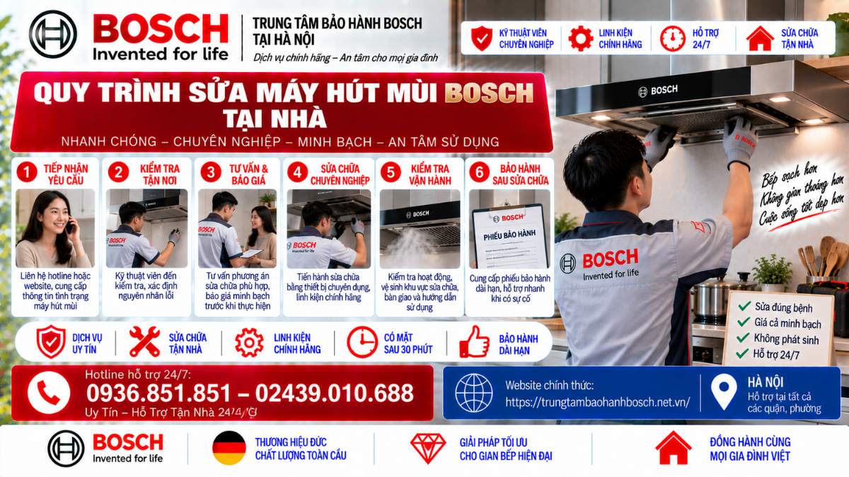 Quy Trình Sửa Máy Hút Mùi Bosch Tại Nhà Website chính thức: https://trungtambaohanhbosch.net.vn/