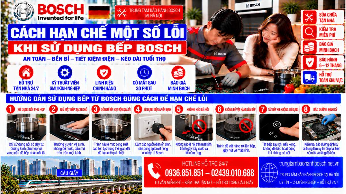 Cách Hạn Chế Một Số Lỗi Khi Sử Dụng Bếp Bosch Website: trungtambaohanhbosch.net.vn