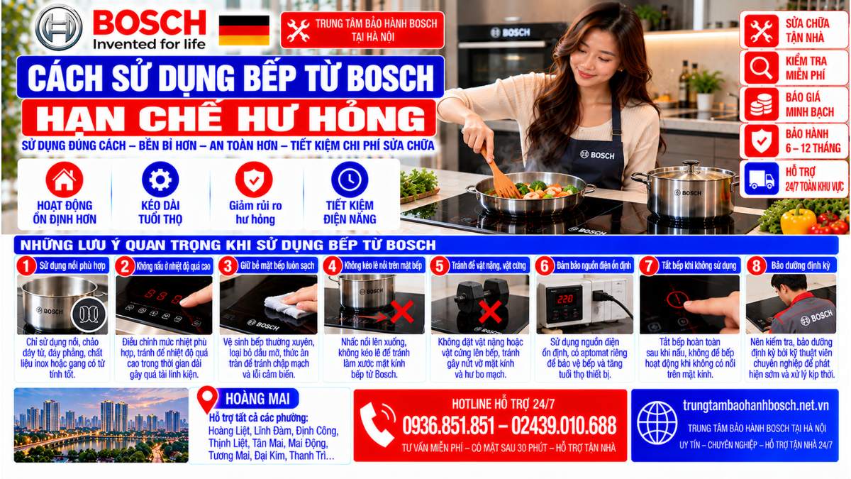 Cách Sử Dụng Bếp Từ Bosch Hạn Chế Hư Hỏng Website: trungtambaohanhbosch.net.vn
