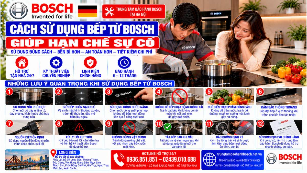 Cách sử dụng bếp từ Bosch giúp hạn chế sự cố Website: trungtambaohanhbosch.net.vn