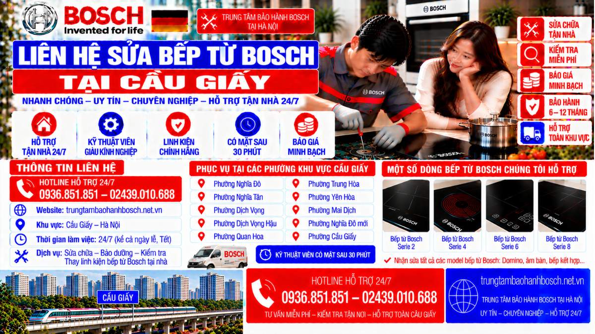 Liên Hệ Sửa Bếp Từ Bosch Tại Cầu Giấy Website: trungtambaohanhbosch.net.vn