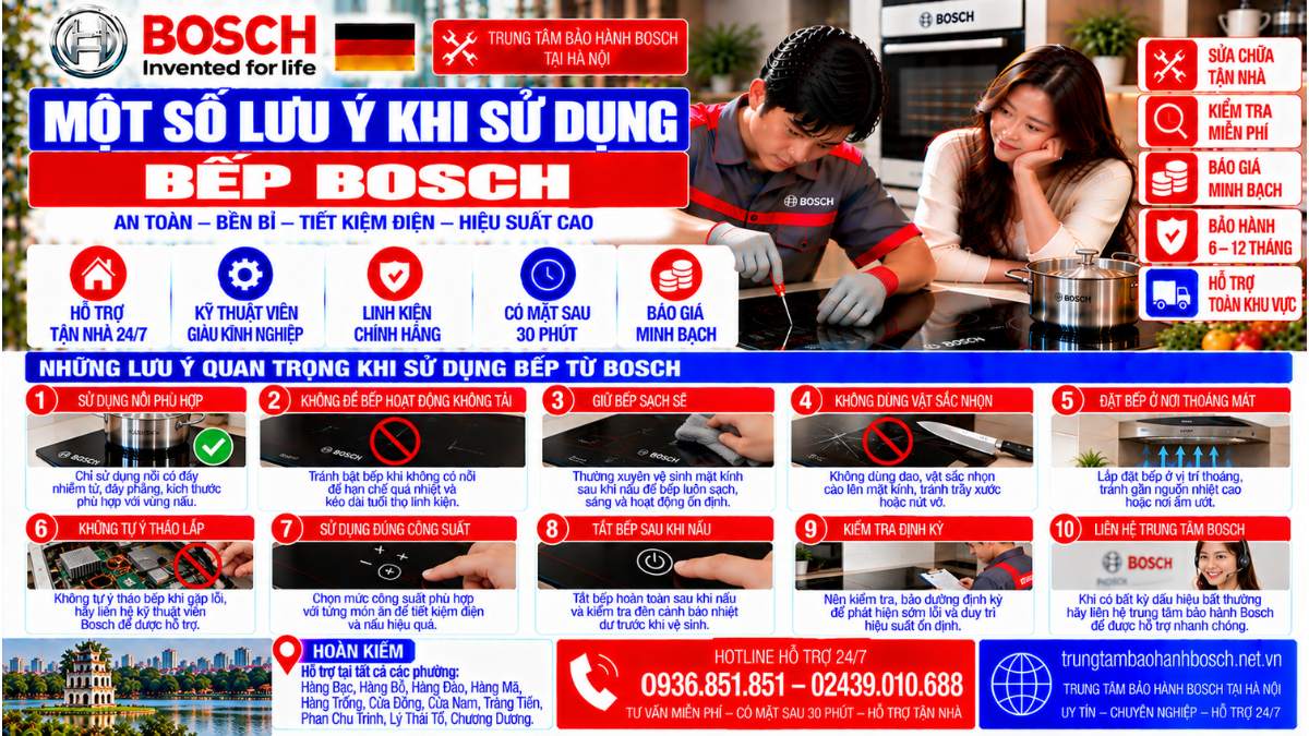 Một Số Lưu Ý Khi Sử Dụng Bếp Bosch Website: trungtambaohanhbosch.net.vn