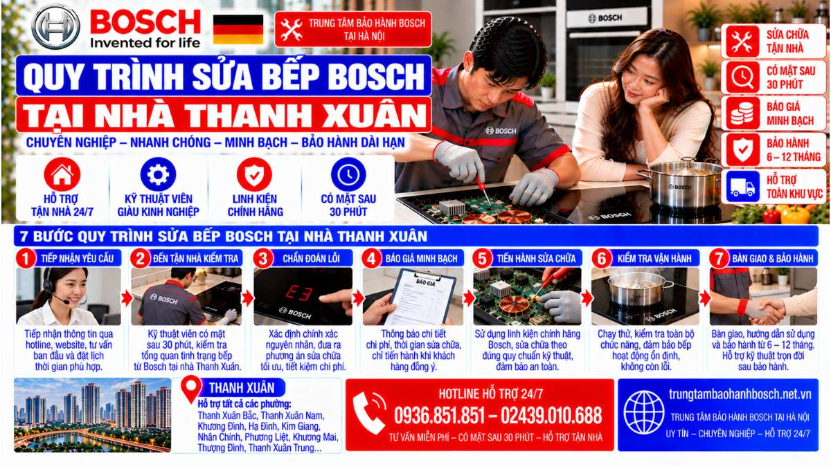 Quy Trình Sửa Bếp Bosch Tại Nhà Thanh Xuân Website: trungtambaohanhbosch.net.vn