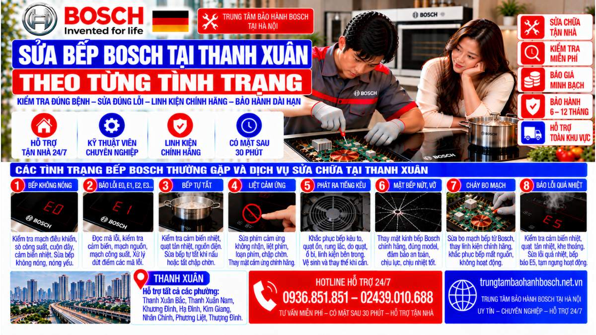 Sửa Bếp Bosch Tại Thanh Xuân Theo Từng Tình Trạng Website: trungtambaohanhbosch.net.vn
