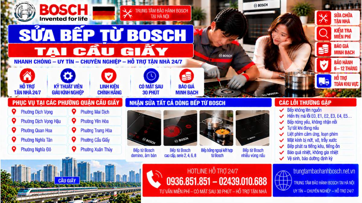 Sửa Bếp Từ Bosch Tại Cầu Giấy Website: trungtambaohanhbosch.net.vn