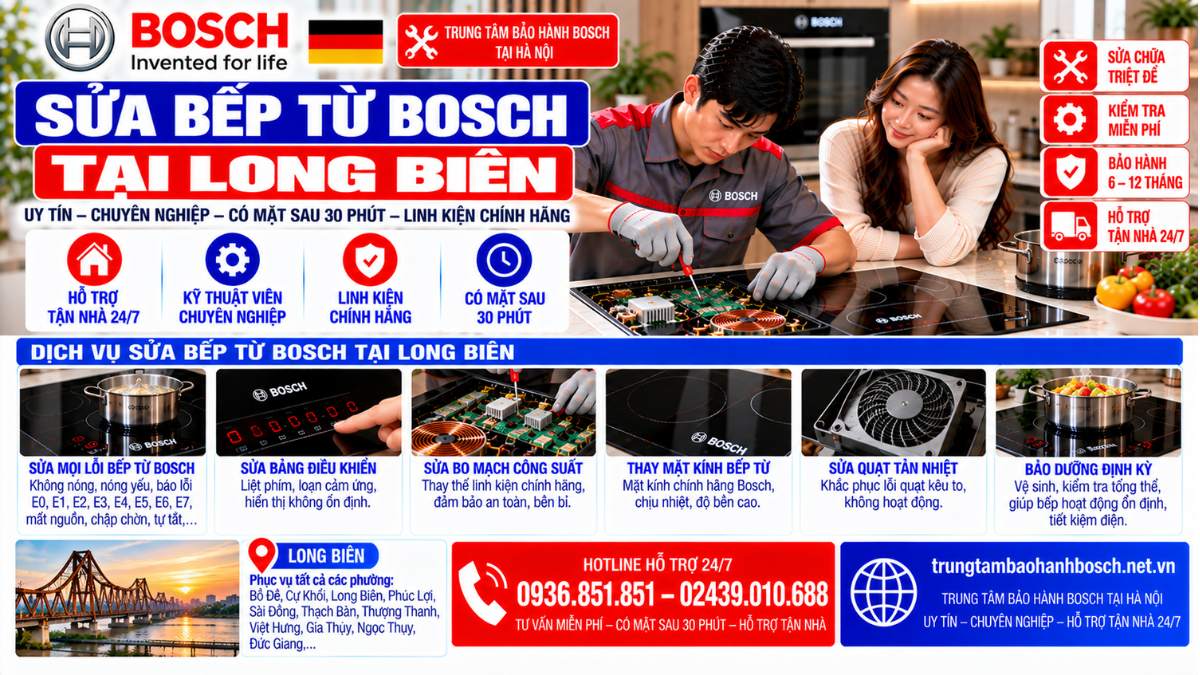 Sửa Bếp Từ Bosch Tại Long Biên Website: trungtambaohanhbosch.net.vn