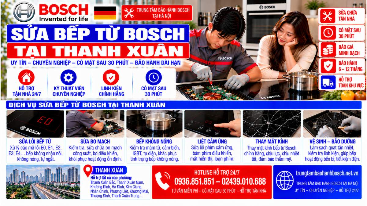 Sửa Bếp Từ Bosch Tại Thanh Xuân Website: trungtambaohanhbosch.net.vn