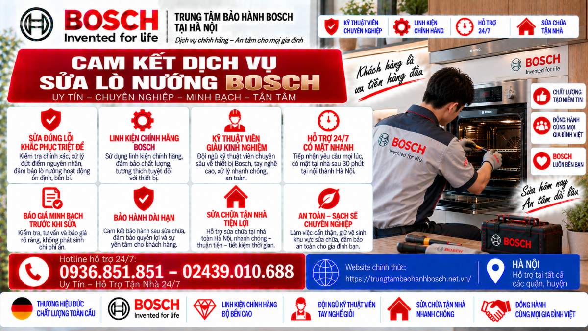 Cam Kết Dịch Vụ Sửa Lò Nướng Bosch Website chính thức: https://trungtambaohanhbosch.net.vn/