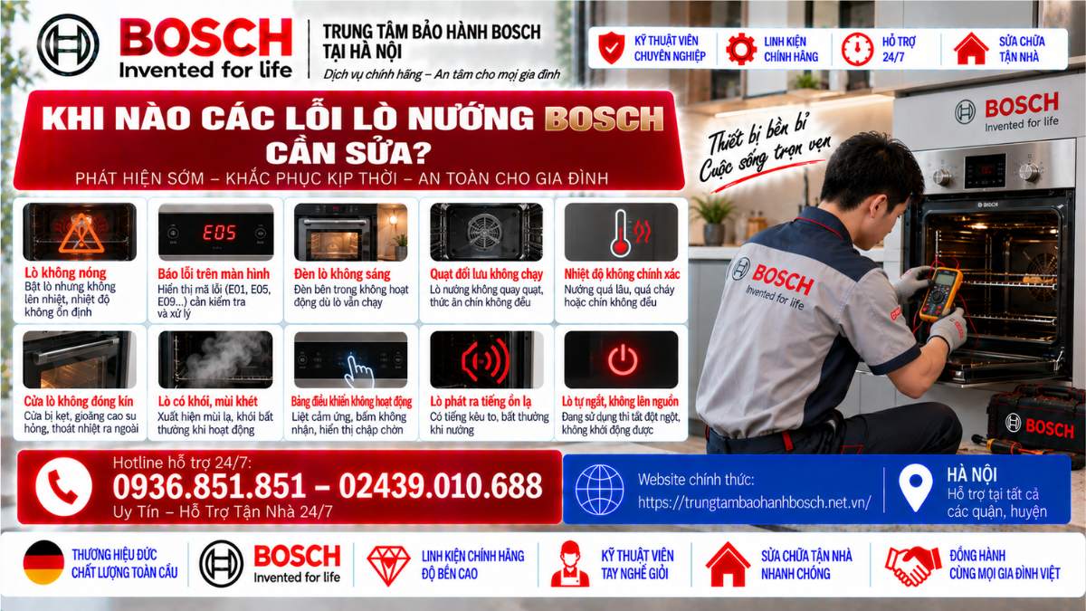Khi Nào Các lỗi Lò Nướng Bosch Cần Sửa Website chính thức: https://trungtambaohanhbosch.net.vn/