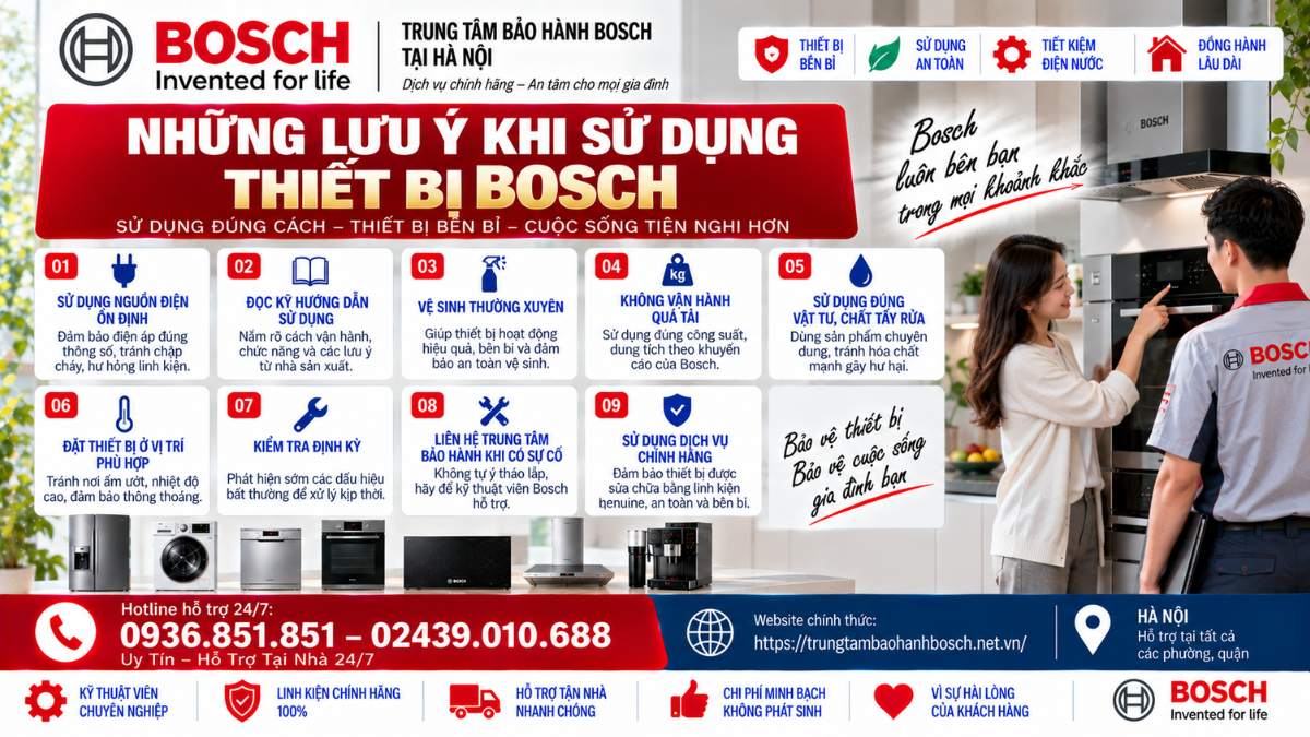 Những Lưu Ý Khi Sử Dụng Thiết Bị Bosch